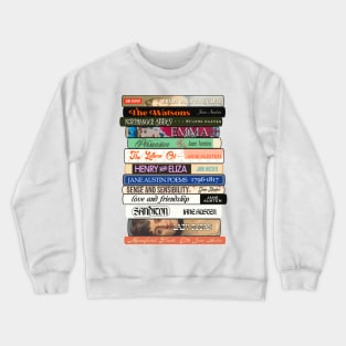 Jane Austen Books Stack Crewneck Sweatshirt